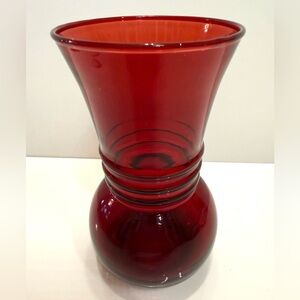 Vintage Ruby Red Glass Vase – Baluster Shape – 6.5 inches